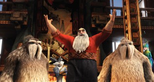 North (Alec Baldwin, center), along with Bunnymund (Hugh Jackman, rear center), Tooth (Isla Fisher, rear right) and two of his Yettis welcome Jack Frost (Chris Pine, not featured) in DreamWorks Animation’s RISE OF THE GUARDIANS to be released by Paramount Pictures.
RG-044